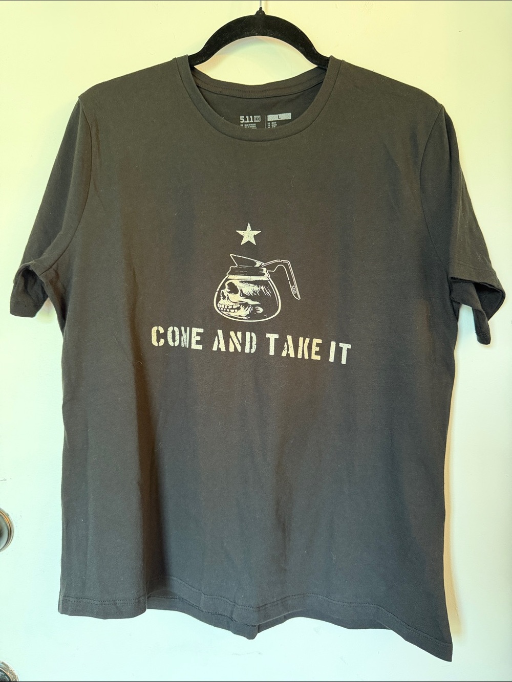 5.11 Tactical T-Shirt tee Black Come and take it Coffee Skull women’s large